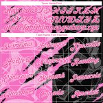 Custom Pink White Graffiti Pattern 3D Womens Cropped V-Neck Baseball Jersey Custom Women's Graffiti Pattern Pink-White Scratch