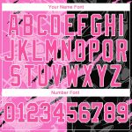 Custom Pink White Graffiti Pattern 3D Womens Cropped V-Neck Baseball Jersey Custom Women's Graffiti Pattern Pink-White Scratch