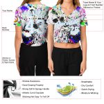 Custom Womens 3D V-Neck Baseball Jersey with Graffiti Pattern & Light Blue Splashes, Style 6174 Custom Women's Graffiti Pattern