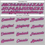 Custom Womens V-Neck Baseball Jersey in Gray, Light Blue, Black, and Pink - Cropped Design Custom Women's Gray Light Blue