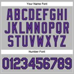 Custom gray, purple and black women's cropped baseball jersey, flat lay