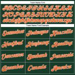 Custom Womens Green Orange White V-Neck Baseball Jersey Cropped Style Custom Women's Green Orange-White V-Neck Cropped Baseball