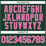 Custom Womens Green Pink White V-Neck Cropped Jersey for Baseball Custom Women's Green Pink-White V-Neck Cropped Baseball