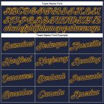 Custom Womens Navy Gold V-Neck Cropped Jersey for Baseball Fans Custom Women's Navy Navy-Gold V-Neck Cropped Baseball Jersey