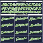Custom Womens V-Neck Cropped Baseball Jersey in Navy Neon Green and White Custom Women's Navy Neon Green-White V-Neck Cropped
