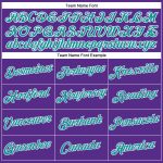 Custom Womens Purple Aqua V-Neck Cropped Baseball Jersey Custom Women's Purple Aqua-White V-Neck Cropped Baseball Jersey