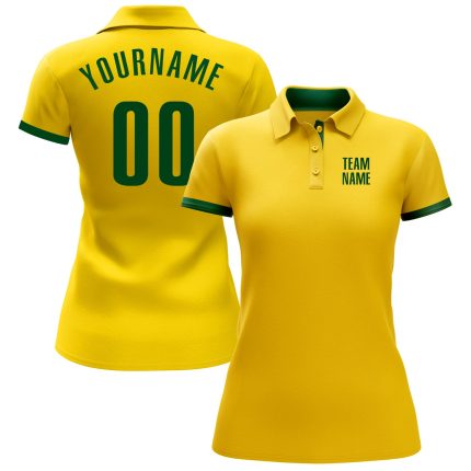 Yellow Green Performance Golf Polo Shirt - Custom Fit, Breathable Fabric, Ideal for Sports and Casual Wear Custom Yellow