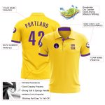 Custom Performance Golf Polo Shirt in Yellow and Purple for Men Custom Yellow Purple Performance Golf Polo Shirt