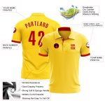 Custom Performance Golf Polo Shirt in Yellow and Red for Men Custom Yellow Red Performance Golf Polo Shirt