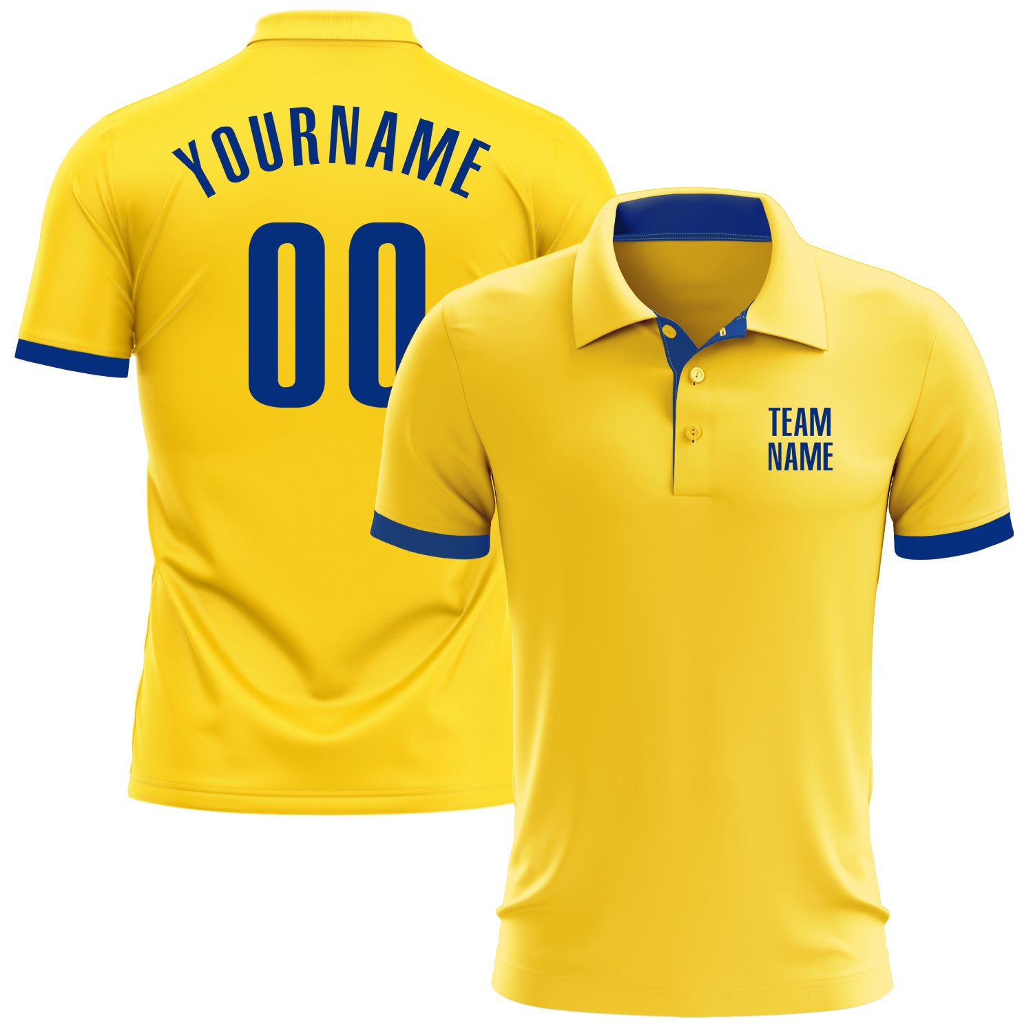 Custom Yellow Royal Performance Golf Polo Shirt Custom Yellow Performance Golf Polo Shirt for Men - Stylish Royal Design Custom Yellow Royal Performance Golf Polo Shirt
