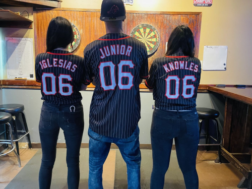 Custom Black Red White Pinstripe Baseball Jersey - Authentic Cream Design photo review