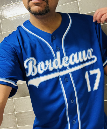 Click to view full screen Authentic Baseball Jersey - Custom White Light Blue Design for Fans photo review