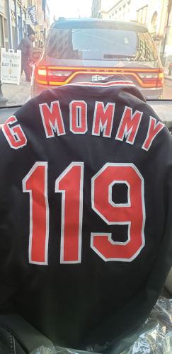 Custom Black Red White Authentic Baseball Jersey for Men or Women photo review