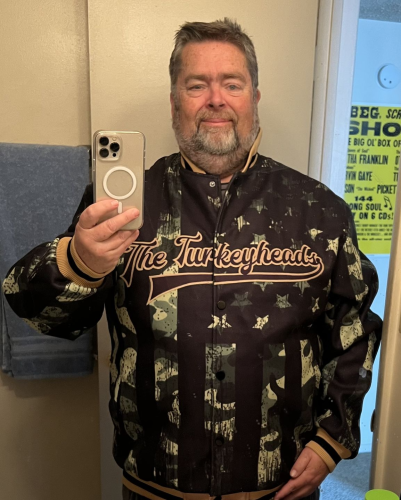 Custom American Flag Bomber Jacket 3D Full-Snap Varsity Letterman Olive Black-Old Gold Salute to Service photo review
