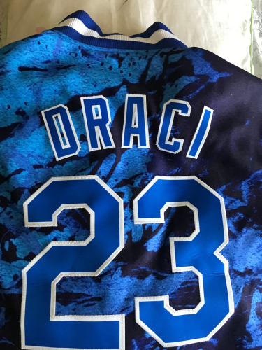 Custom Tie Dye Bomber Jacket 3D Royal-White Rainbow Varsity Full-Snap Letterman Jacket photo review