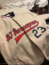 Custom Red Navy Bomber Varsity Jacket Full-Snap Letterman Style photo review