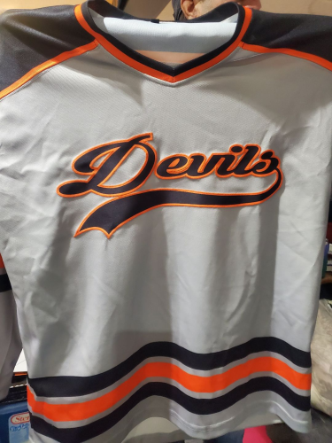 Gray Black Orange Custom Hockey Jersey for Men and Women Team Sports Apparel photo review