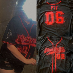 Click to view full screen Black Red Authentic Baseball Jersey - Custom Personalized Sportswear, Team Apparel photo review