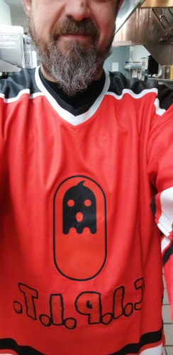 Click to view full screen Personalized Red and Black Hockey Jersey - Custom Team Apparel photo review