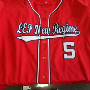 Custom Authentic Baseball Jersey Red White Navy Design - Personalized Sports Apparel photo review