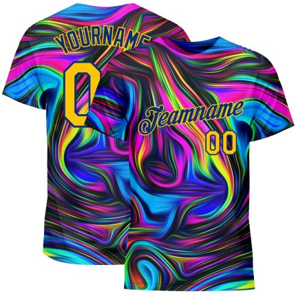 Personalized Colorful Psychedelic 3D Fluid Art T-Shirt for Performance Personalized 3D Abstract Colorful Psychedelic Fluid