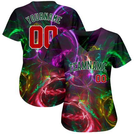 Personalized 3D Abstract Fractal Baseball Jersey - Custom Design Sports Apparel Personalized 3D Abstract Fractal Rendering