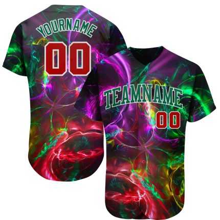 Personalized 3D Abstract Fractal Baseball Jersey - Custom Design Sports Apparel Personalized 3D Abstract Fractal Rendering