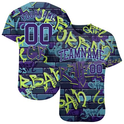 Personalized 3D Graffiti Baseball Jersey for Unique Style and Comfort Personalized 3D Abstract Graffiti Baseball Jersey 2