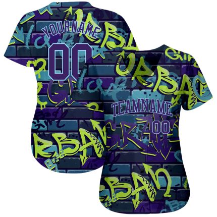 Personalized 3D Graffiti Baseball Jersey for Unique Style and Comfort Personalized 3D Abstract Graffiti Baseball Jersey 2