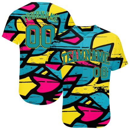 Custom 3D Abstract Graffiti Design Baseball Jersey for Unique Style Personalized 3D Abstract Graffiti Baseball Jersey 3