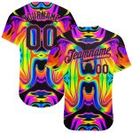 Personalized Iridescent 3D Abstract Psychedelic Swirl Fluid Art Baseball Jersey Personalized 3D Abstract Iridescent Psychedelic