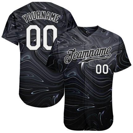 Custom 3D Abstract Liquid Marbling Art Baseball Jersey - Unique Personalized Apparel Personalized 3D Abstract Liquid Marbling