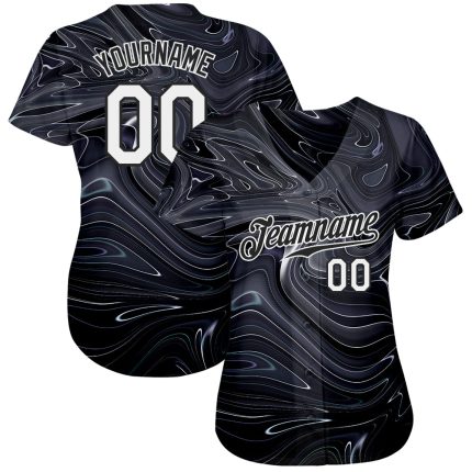 Custom 3D Abstract Liquid Marbling Art Baseball Jersey - Unique Personalized Apparel Personalized 3D Abstract Liquid Marbling