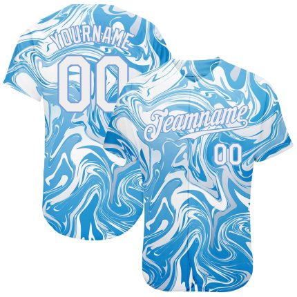Custom 3D Ocean Waves Fluid Art Baseball Jersey for Unique Style and Comfort Personalized 3D Abstract Ocean Waves Fluid Art