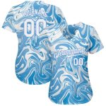 Custom 3D Ocean Waves Fluid Art Baseball Jersey for Unique Style and Comfort Personalized 3D Abstract Ocean Waves Fluid Art
