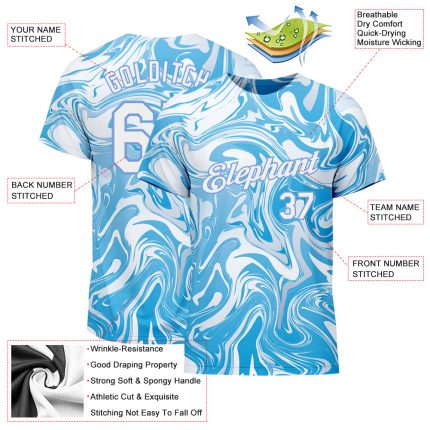 3D Abstract Ocean Waves Fluid Art T-Shirt - Personalized Performance Tee Personalized 3D Abstract Ocean Waves Fluid Art Performance