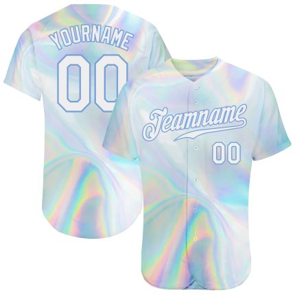 Trendy Holographic 3D Abstract Vaporwave Baseball Jersey - Personalized Style Personalized 3D Abstract Trendy Holographic