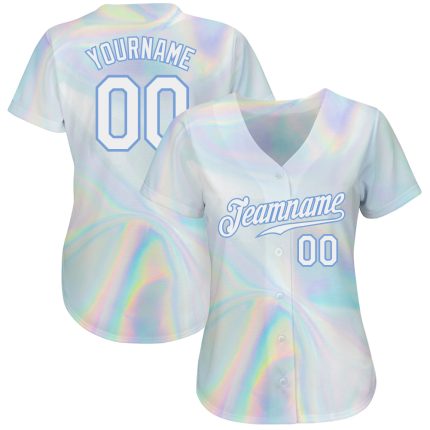 Trendy Holographic 3D Abstract Vaporwave Baseball Jersey - Personalized Style Personalized 3D Abstract Trendy Holographic