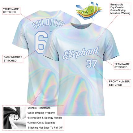 Personalized Holographic Vaporwave 3D Abstract Trendy T-Shirt for Performance Personalized 3D Abstract Trendy Holographic