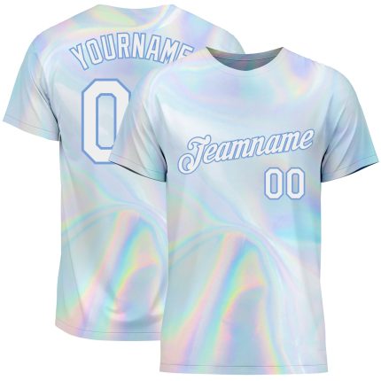 Personalized Holographic Vaporwave 3D Abstract Trendy T-Shirt for Performance Personalized 3D Abstract Trendy Holographic