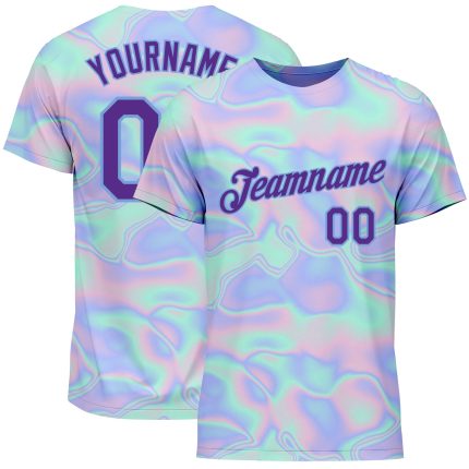 Holographic Vaporwave 3D Trendy Performance T-Shirt - Personalized Abstract Design Personalized 3D Abstract Trendy Holographic