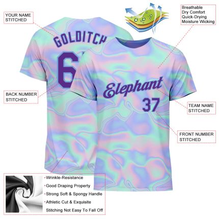 Holographic Vaporwave 3D Trendy Performance T-Shirt - Personalized Abstract Design Personalized 3D Abstract Trendy Holographic