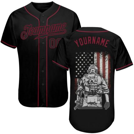 Custom 3D American Soldier Baseball Jersey - Personalized Military Apparel Personalized 3D American Soldier Battlefield Baseball