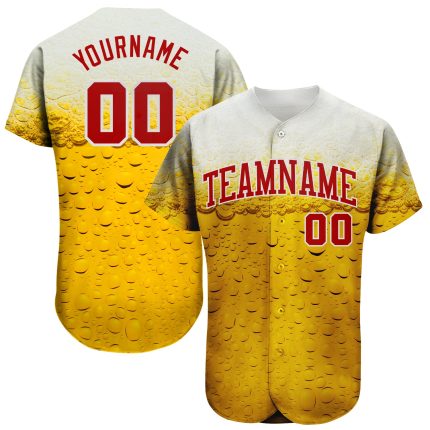 Personalized 3D Beer Bubble Glass Art - Unique Baseball Jersey Decor Personalized 3D Bubble Of Beer In Glass Baseball Jersey