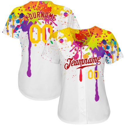 3D Colorful Bright Ink Splashes Baseball Jersey - Personalized Design for Unique Style Personalized 3D Colorful Bright Ink