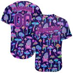 Colorful 3D Psychedelic Flowers and Mushrooms Baseball Jersey - Personalized Design Personalized 3D Colorful Flowers And