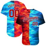 Custom 3D Flame Red Hot BBQ Season Baseball Jersey - Unique Fire Design Personalized 3D Flame Burning Red Hot Sparks BBQ