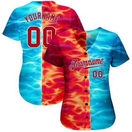 Custom 3D Flame Red Hot BBQ Season Baseball Jersey - Unique Fire Design Personalized 3D Flame Burning Red Hot Sparks BBQ