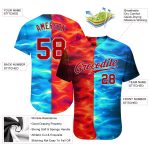 Custom 3D Flame Red Hot BBQ Season Baseball Jersey - Unique Fire Design Personalized 3D Flame Burning Red Hot Sparks BBQ