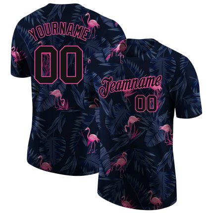 Custom 3D Flamingo T-Shirt for Performance Wear - Personalized Fitness Apparel Personalized 3D Flamingo Performance T-Shirt